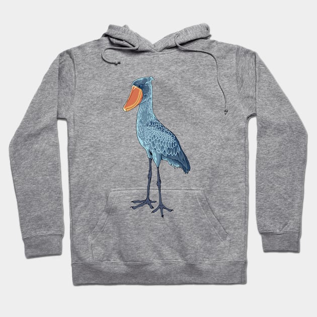 Drawing of a shoebill Hoodie by Modern Medieval Design